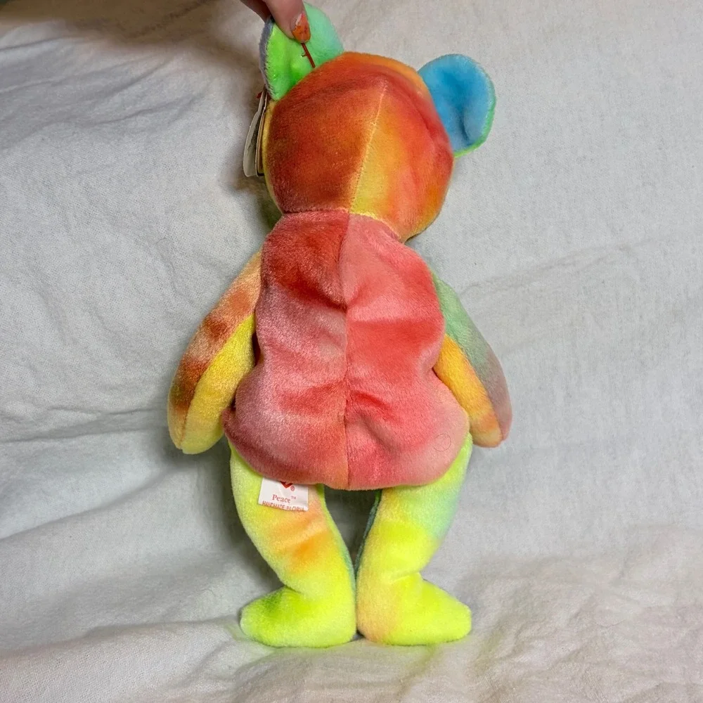 Ty Beanie Baby Peace Bear Tie Dye Vintage Plush‎ 1996 with Tags 08421040537